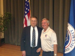 Kevin D. Quinn (right) with NFA Acting Superintendent Kirby E. Kiefer at the VIP graduation ceremony.