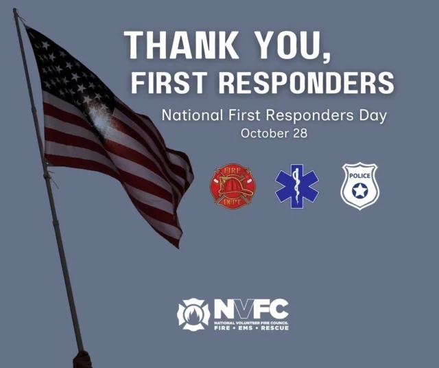 On this #NationalFirstRespondersDay, we pause to recognize the courage, dedication, and sacrifice of those who answer the call. 

From volunteer firefighters 🚒 and EMS personnel 🚑 to law enforcement and emergency management professionals, these individuals put their lives on the line every day to protect our communities.
 
To every first responder: we see you, we thank you, and we appreciate you. 🙌